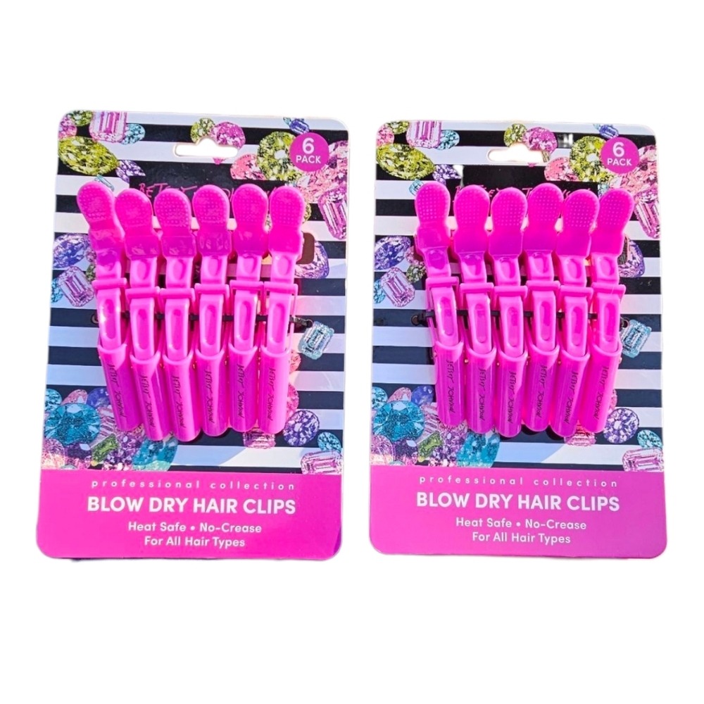 Betsey Johnson - NEW Pink Blow Dry Hair Clips - Set of 12 Clips. Will Sell 1 Set